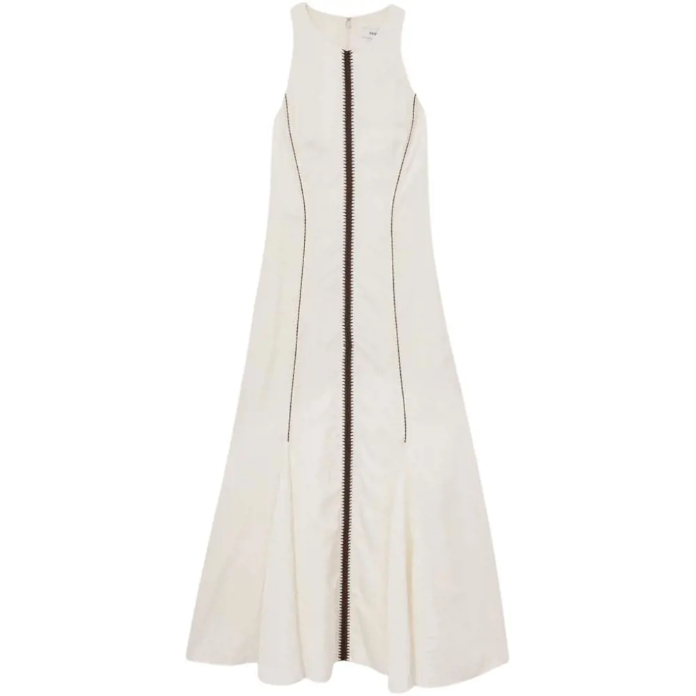 REISS INAYA Craft Stitch Sleeveless Midi Dress